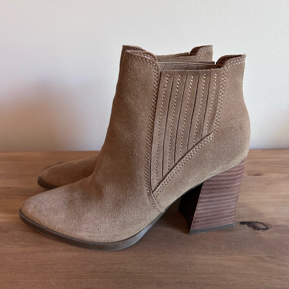 Marc Fisher Beige Suede Ankle Boots